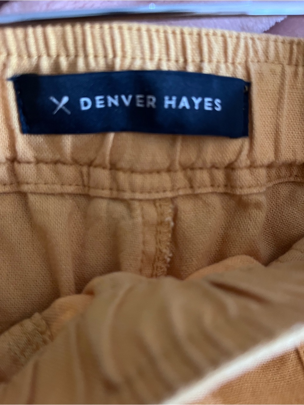 Denver Hayes Mustard Yellow Drawstring Shorts - Picture 2 of 7